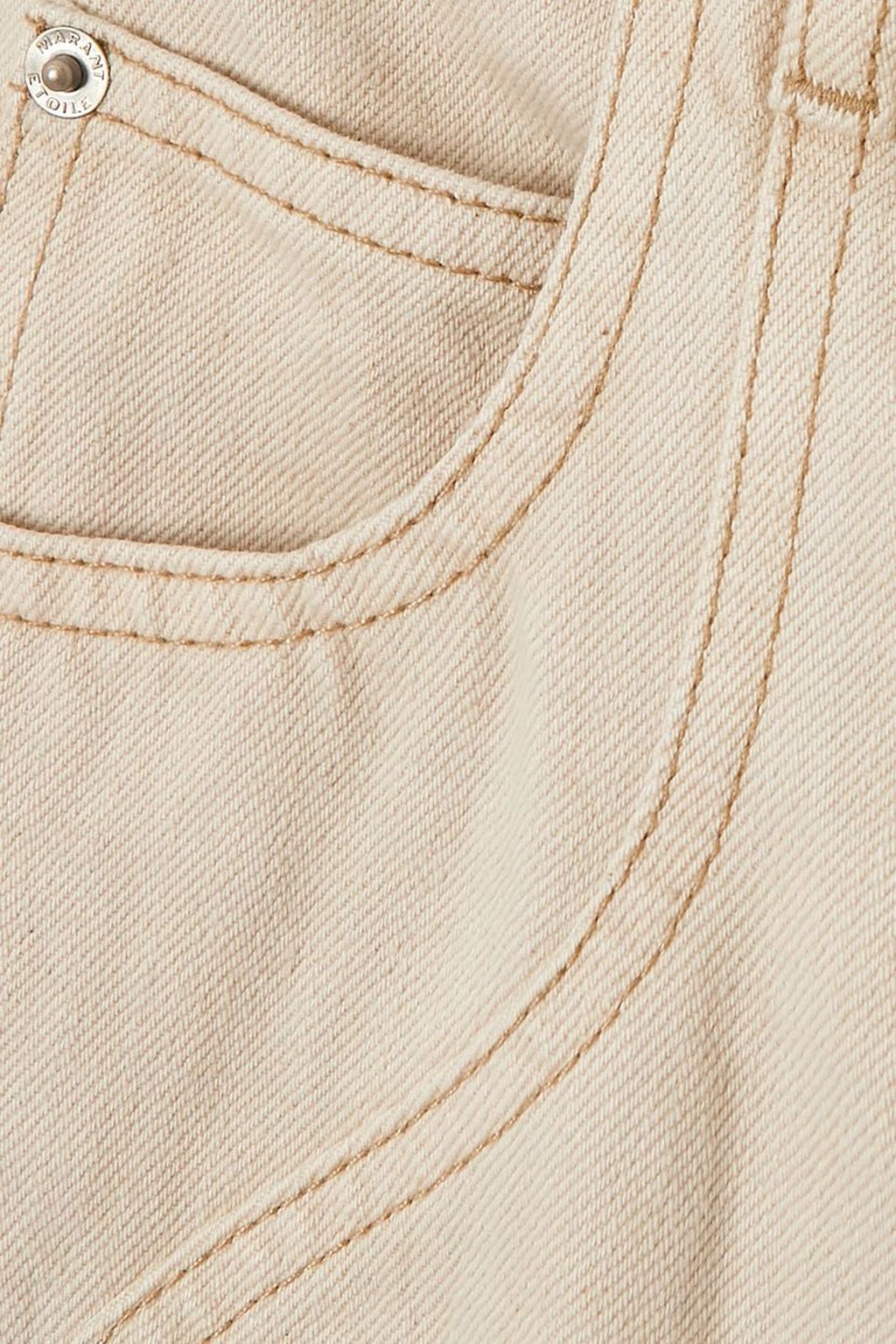 MARANT ÉTOILE تنورة Vandy متوسطة الطول من الجينز بقِطع محاكة بجانب بعضها البعض