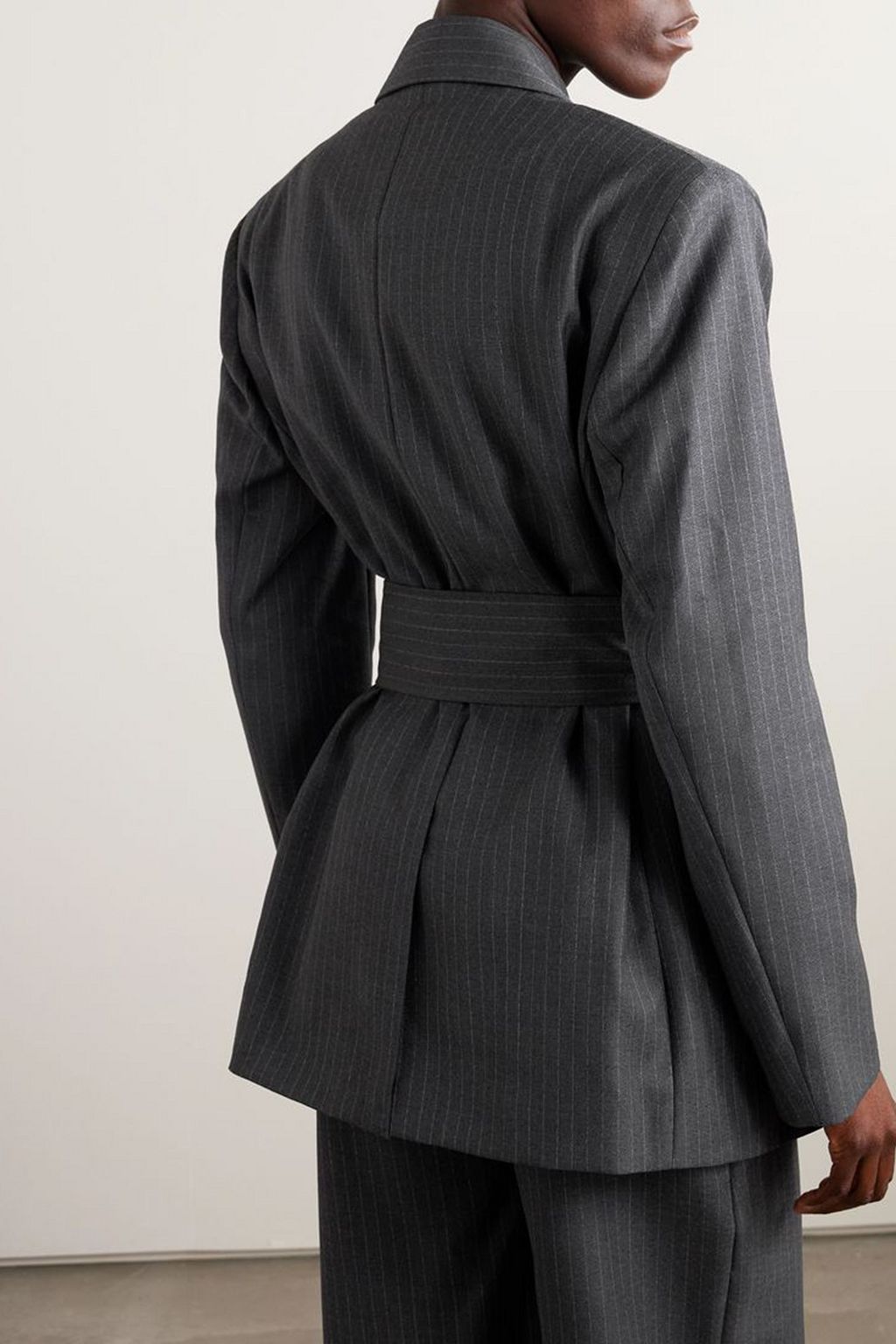 GAUGE81 Zillah belted pinstriped wool blazer