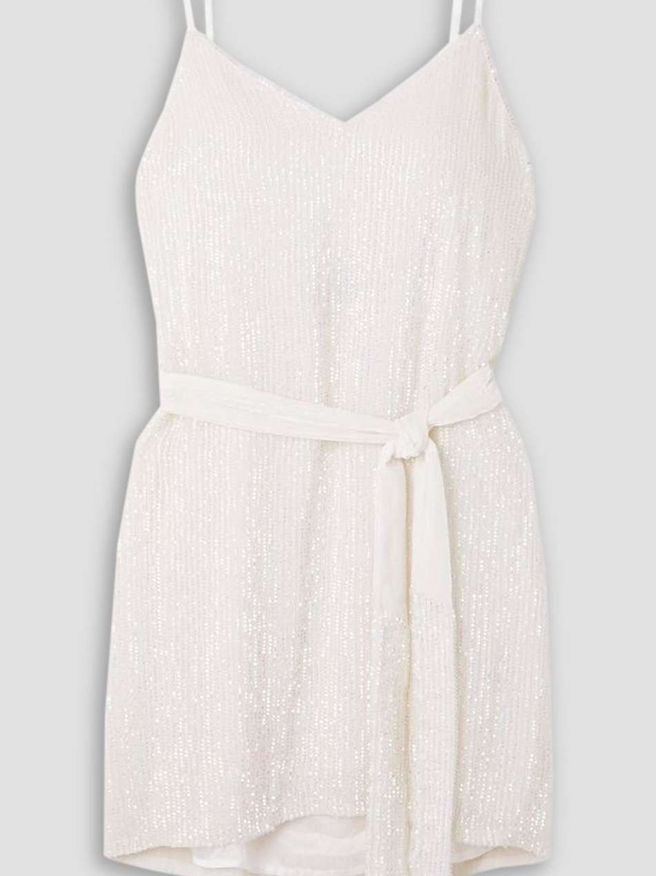 claire belted sequined chiffon mini dress