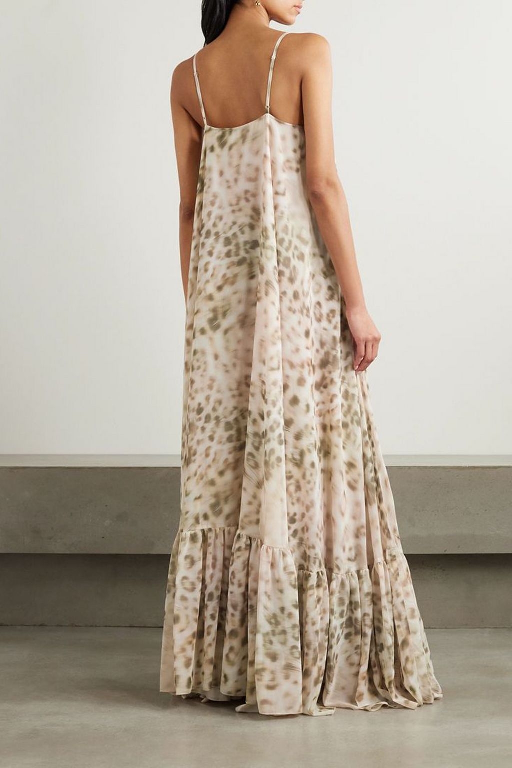 ROTATE BIRGER CHRISTENSEN Leopard-print gathered chiffon maxi dress