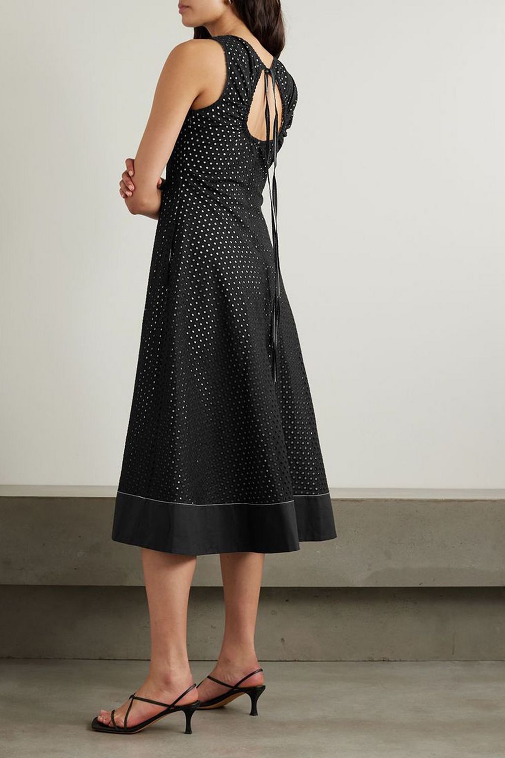 PROENZA SCHOULER PSWL Juno poplin-trimmed broderie anglaise cotton midi dress