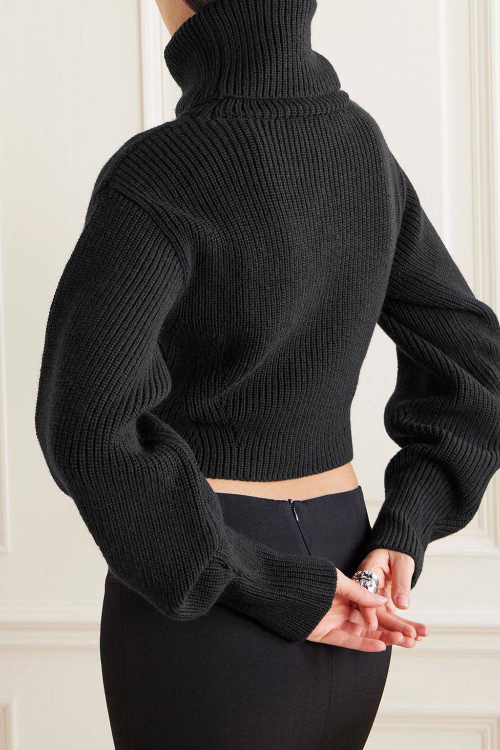 GAUGE81 Tokke cropped ribbed merino wool turtleneck sweater