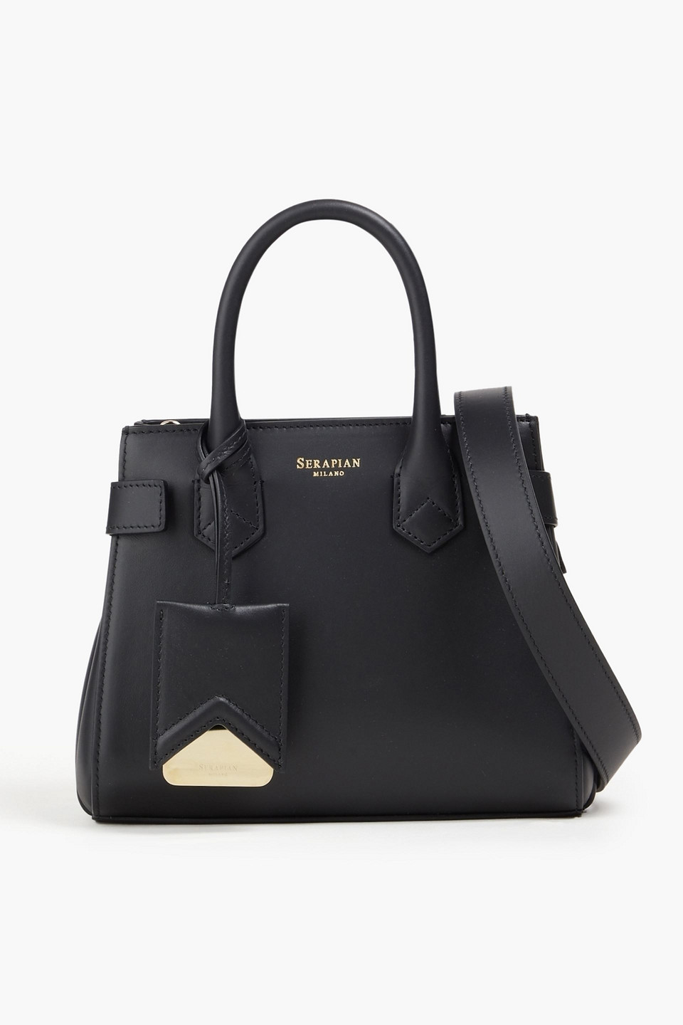 serapian - meliné mini leather tote - black - onesize