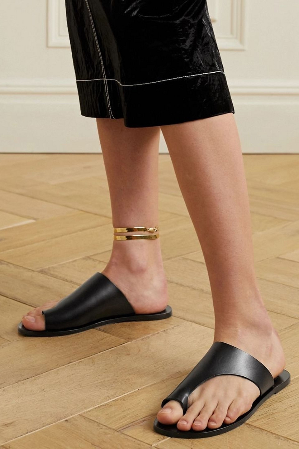 Shop Atp Atelier Rosa Cutout Leather Sandals In Black