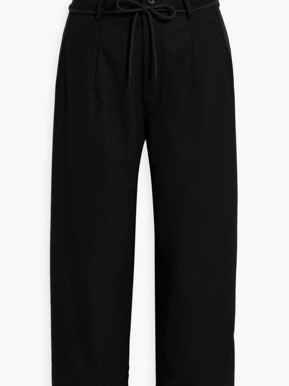 cropped flannel wide-leg pants