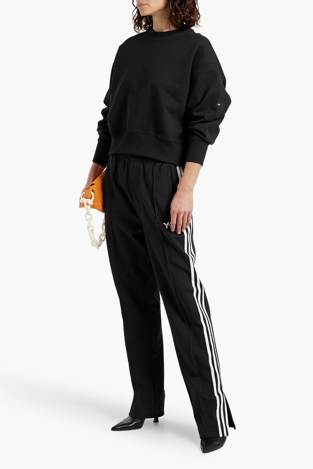 Y-3 سويت شيرت من مزيج من قطن تيري الفرنسي
