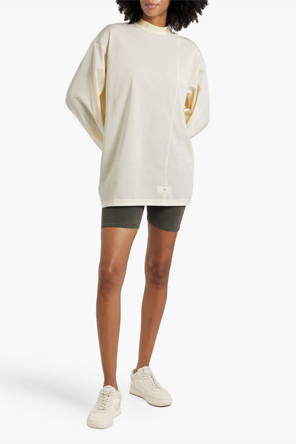 Y-3 Spacer asymmetric cotton-blend jersey sweatshirt