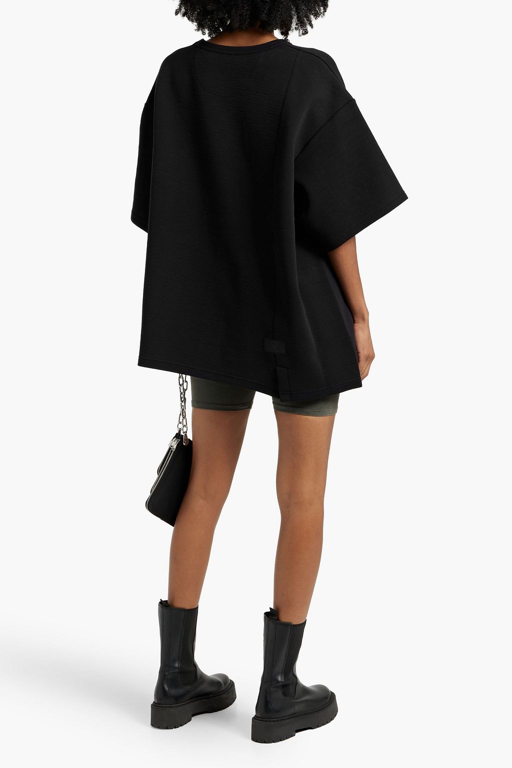 Y-3 Asymmetric cotton-blend  jersey T-shirt