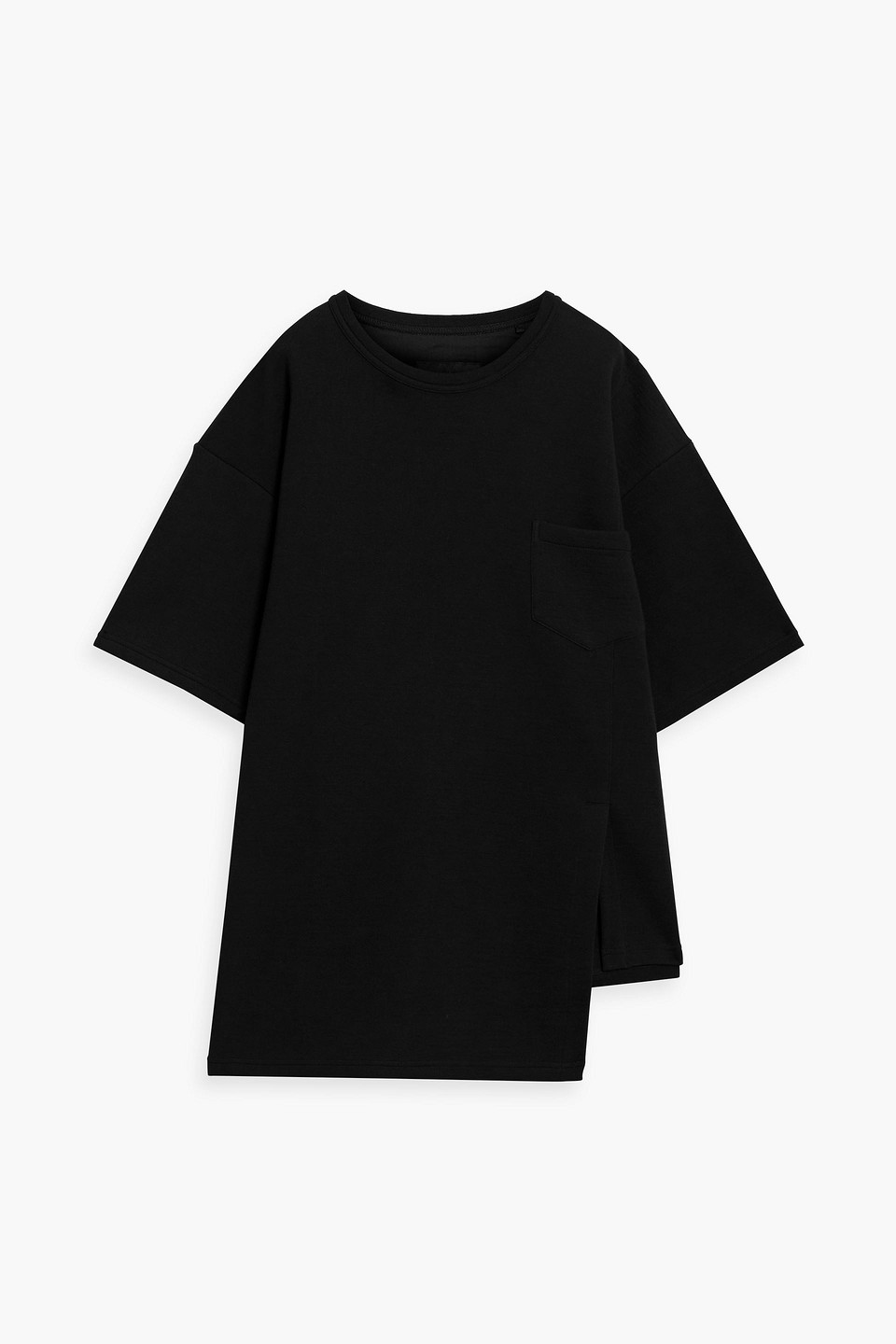 Y-3 Asymmetric Cotton-blend Jersey T-shirt In Black