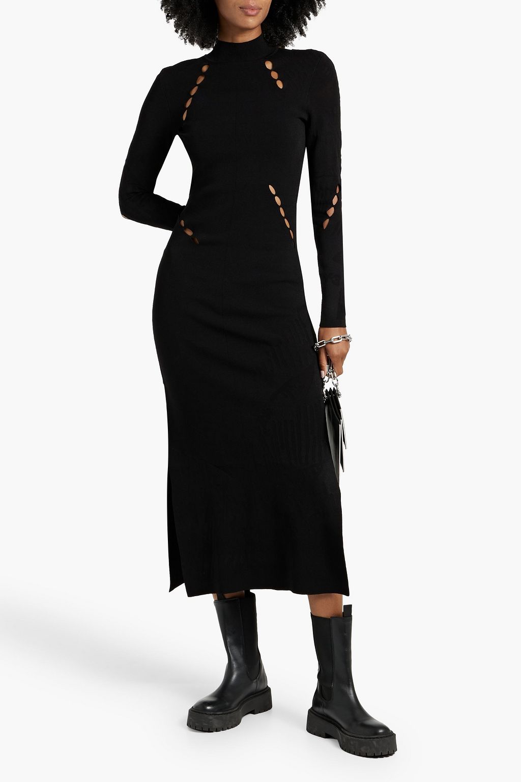Y-3 Cutout stretch-jersey midi dress