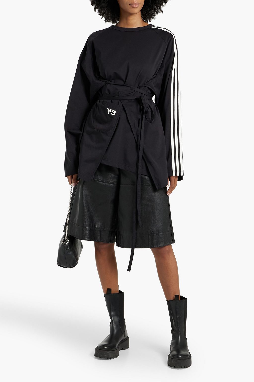 Y-3 Printed tech-jersey wrap top