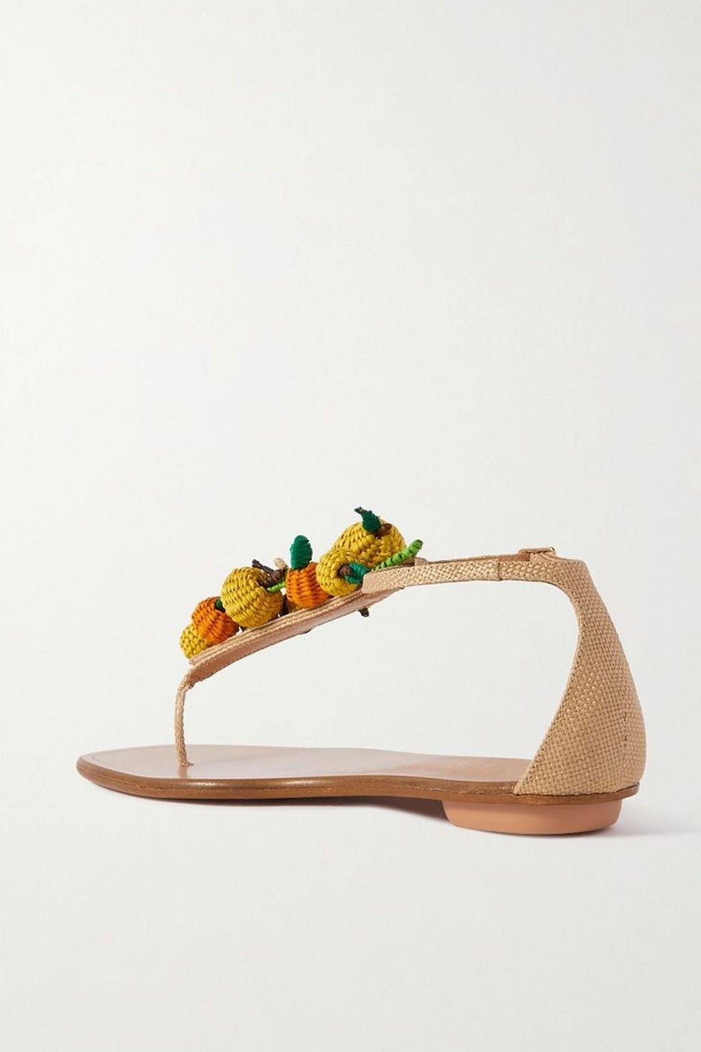 AQUAZZURA Citrus Punch embellished woven raffia sandals