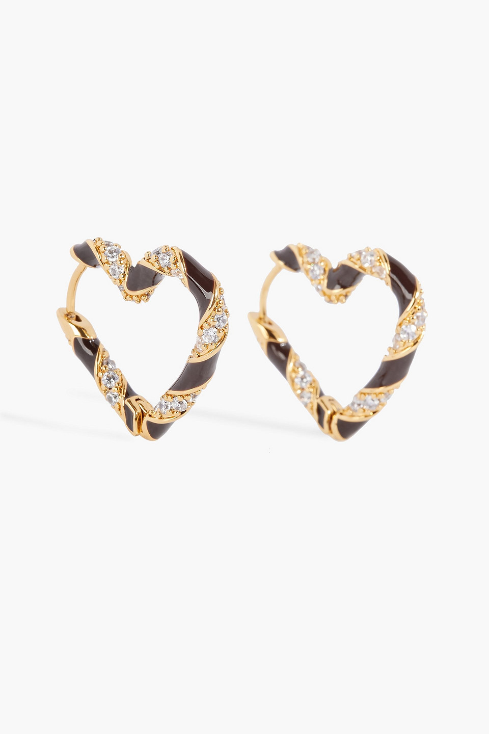 Zimmermann Gold-tone Crystal And Enamel Earrings In Merlot