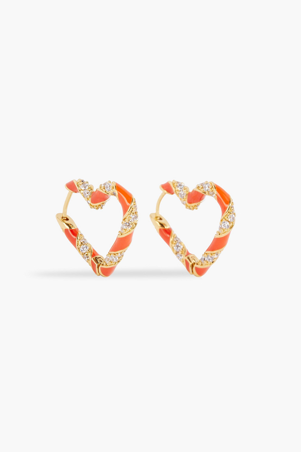 Gold-tone, crystal and enamel earrings