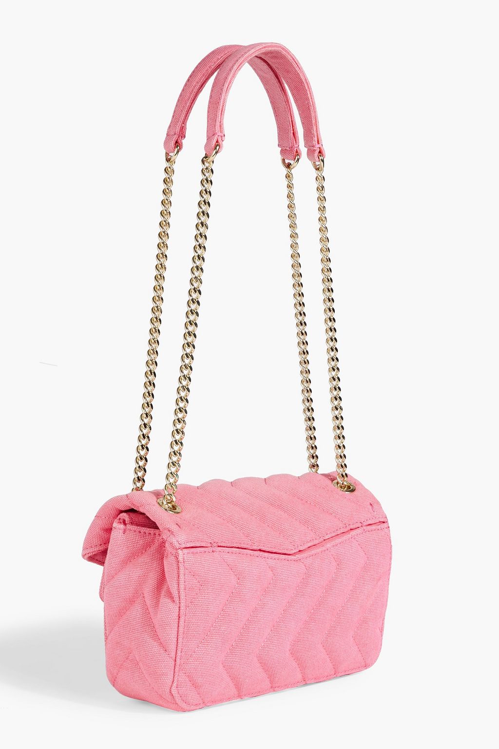 SANDRO Quilted canvas shoulder bag