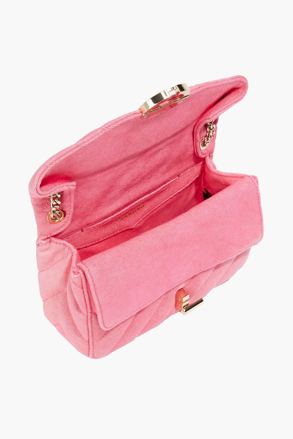 SANDRO Quilted canvas shoulder bag