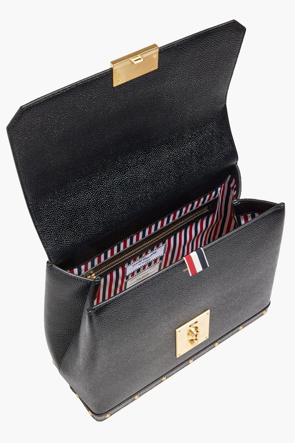 THOM BROWNE Pebbled-leather tote