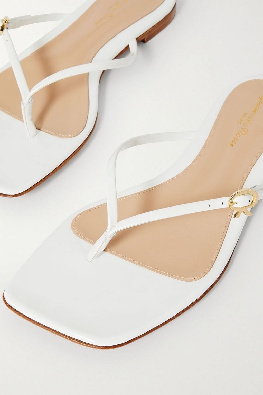 GIANVITO ROSSI Glossed-leather sandals
