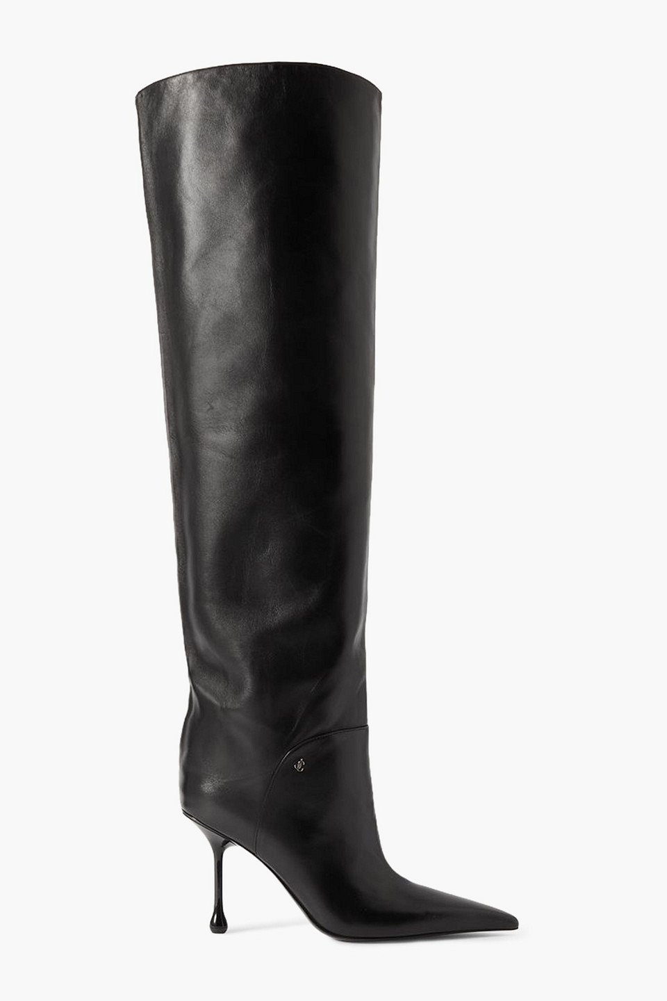 Jimmy Choo Cycas 95 Leather Over-the-knee Boots In Black