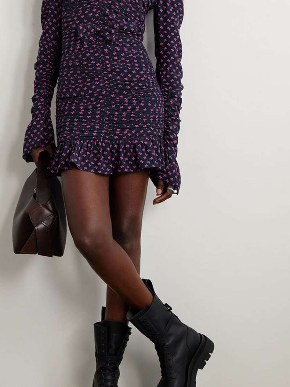 tulla ruffled jacquard mini dress