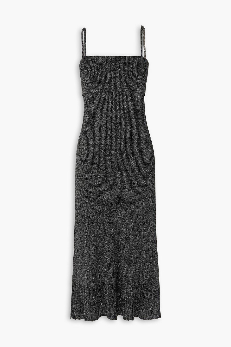 Proenza Schouler Lorenia Metallic Lamé Maxi Dress In Charcoal