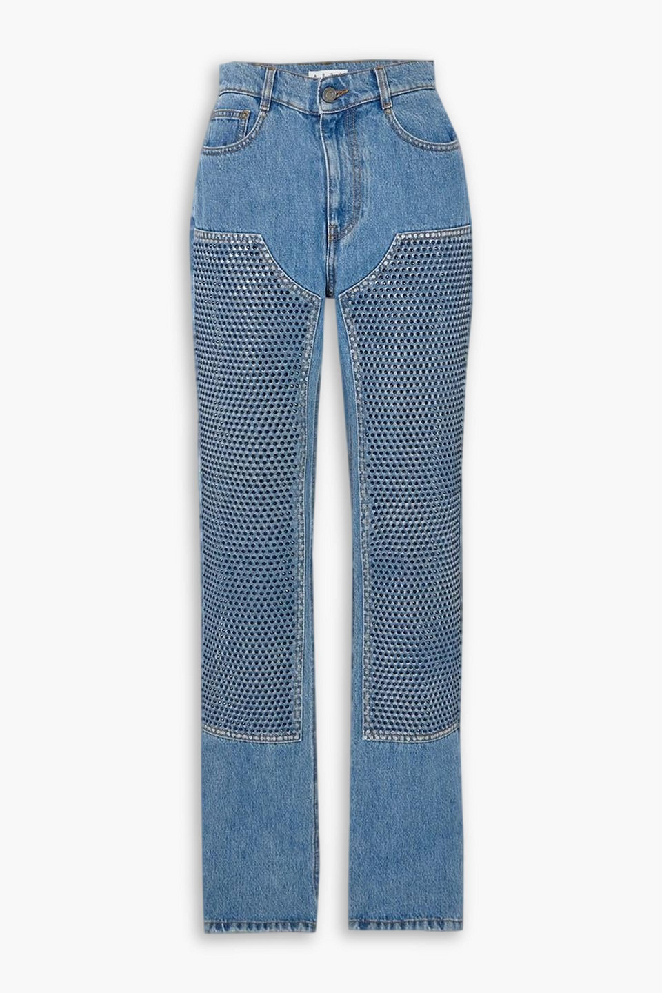 Area Indigo Crystal-cut Jeans In Medium Indigo
