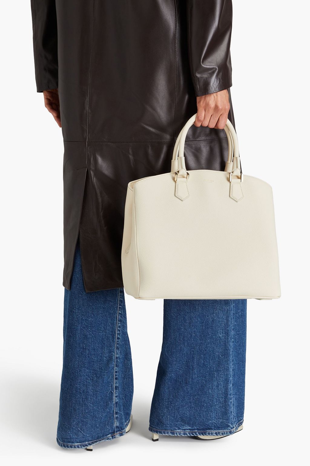 SERAPIAN Pebbled-leather tote