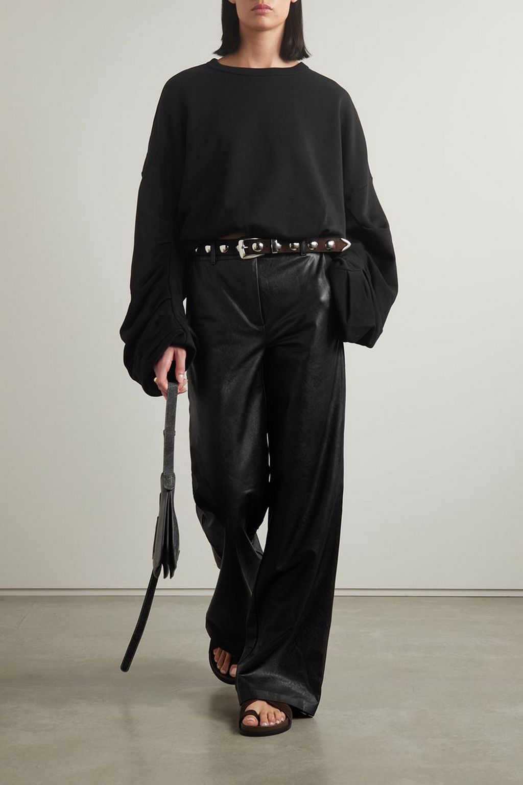 COMMANDO Faux leather wide-leg pants