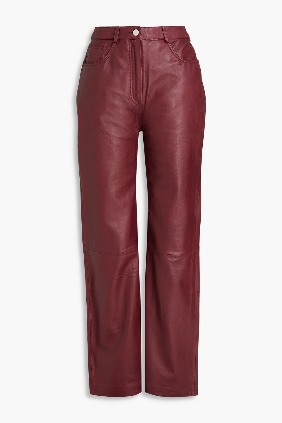 Muubaa Leather Straight-leg Pants In Merlot