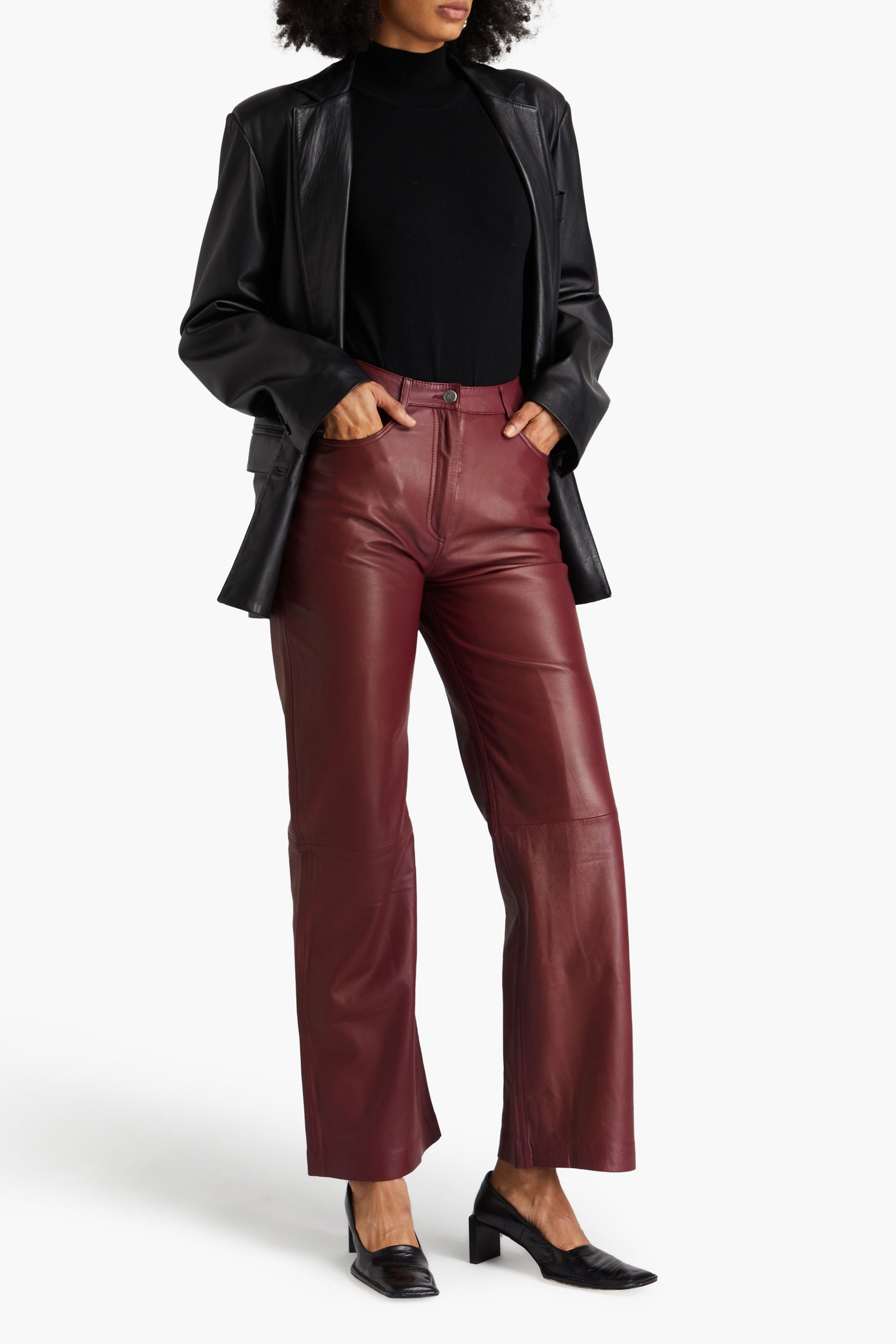 MUUBAA Leather straight-leg pants