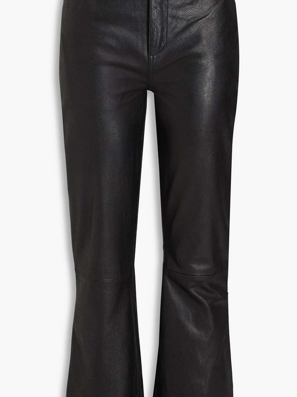 leather flared pants