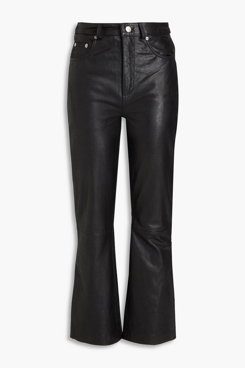 Muubaa Leather Flared Pants In Black