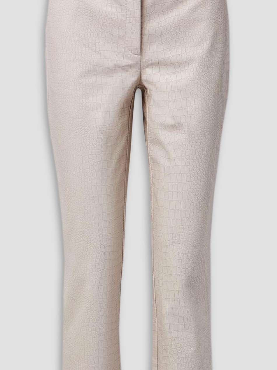 faux croc-effect leather straight-leg pants