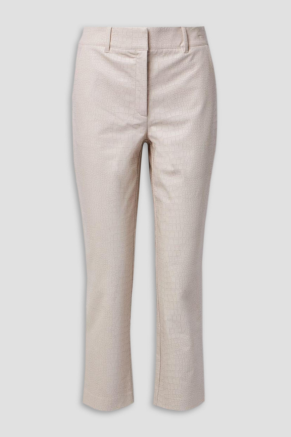 Commando Croc-effect Faux Leather Straight-leg Pants In Ecru
