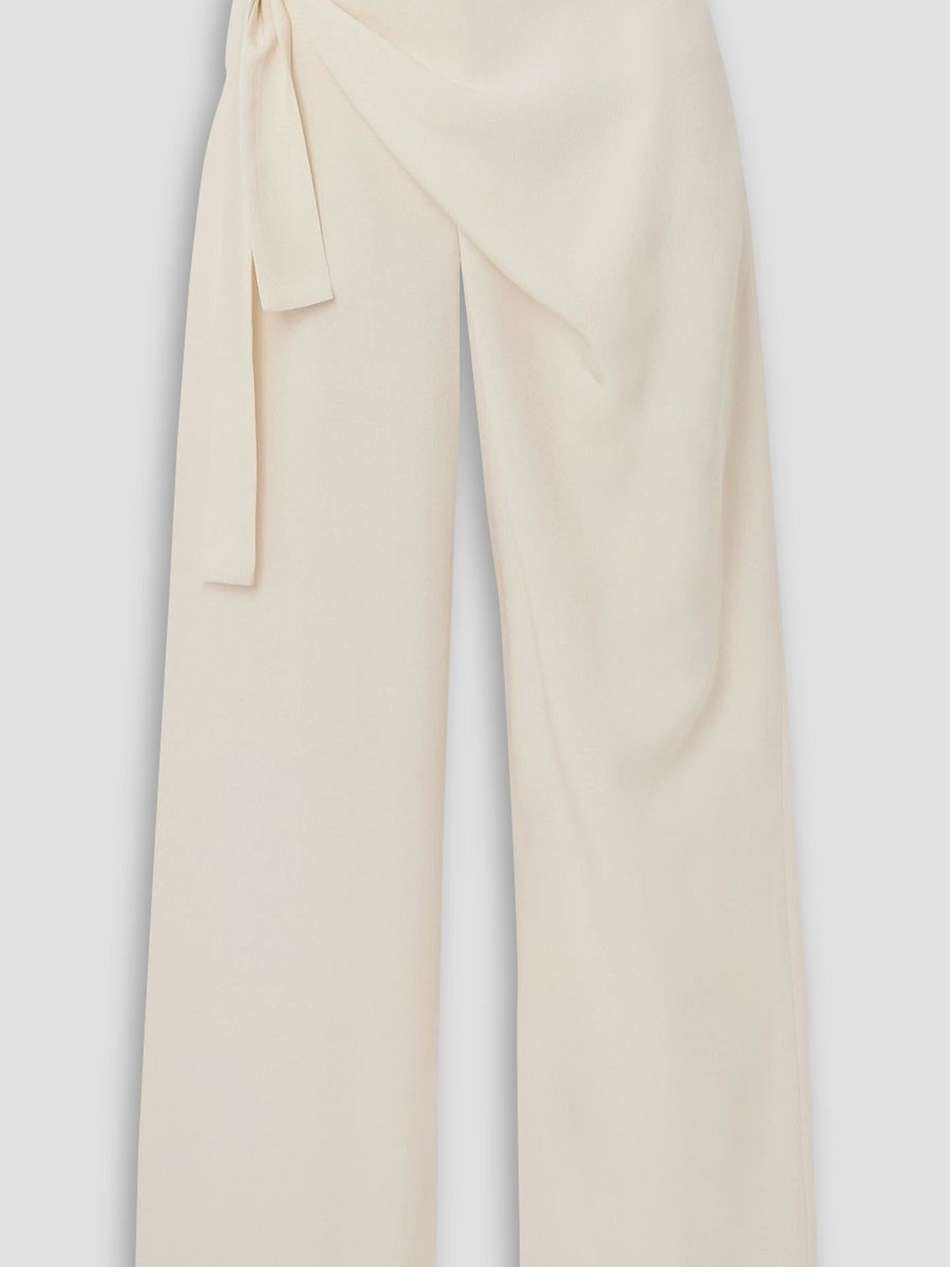 carlow knotted draped crepe wide-leg pants