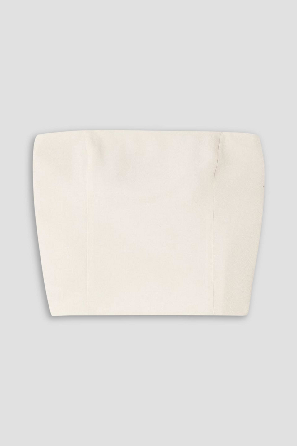 Gauge81 Tona Cropped Strapless Crepe Top In Ecru