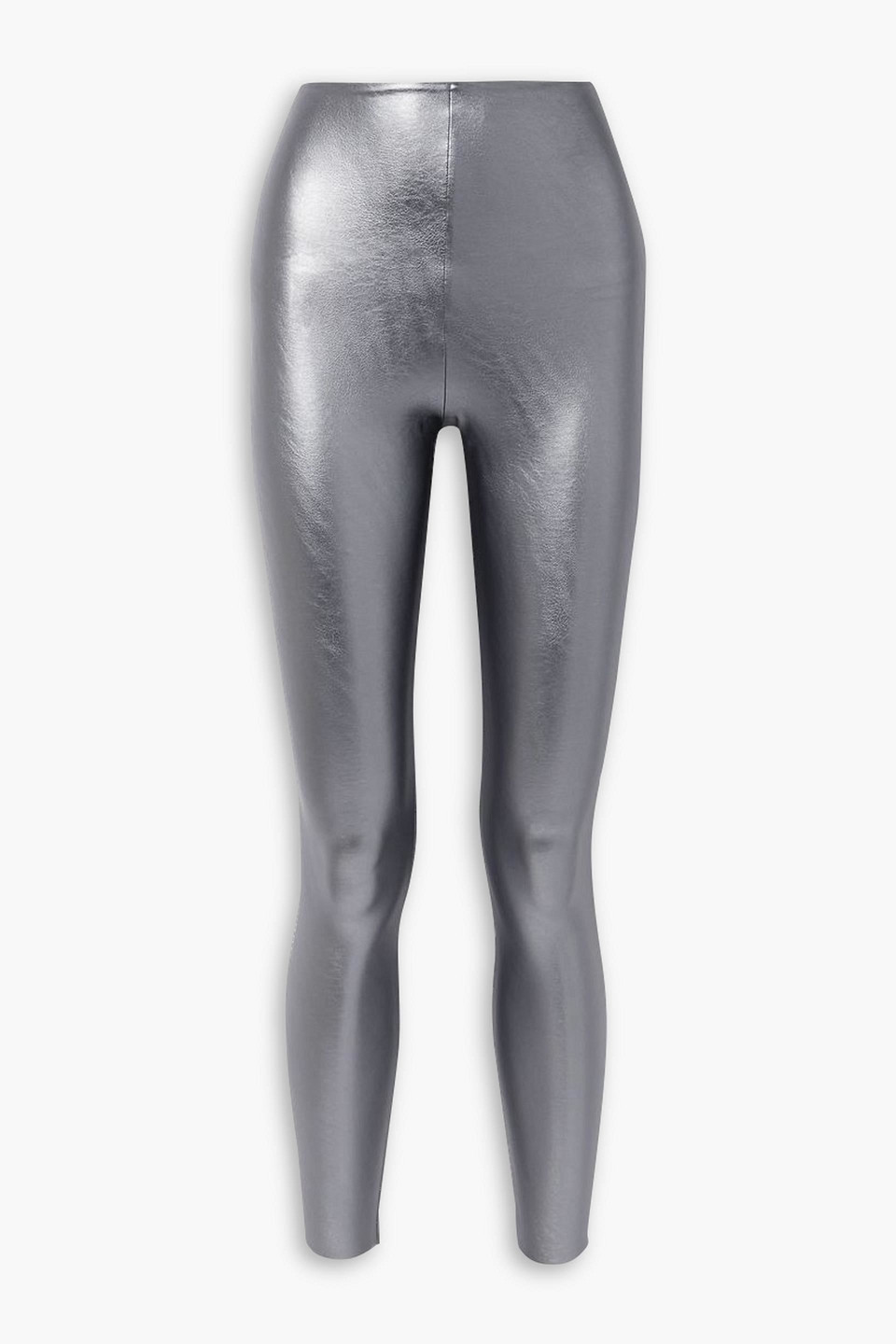 Commando Metallic Faux Leather Leggings In Gunmetal