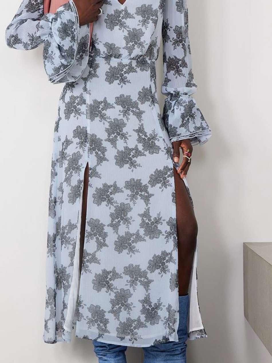 ginny floral-print crepon midi dress