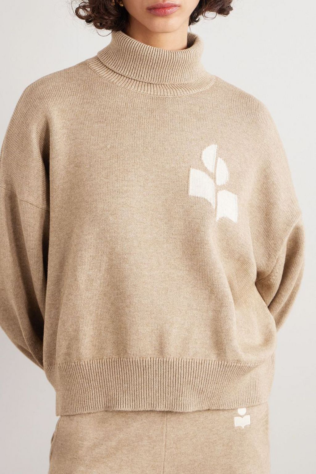 MARANT ÉTOILE Nash intarsia cotton and wool-blend turtleneck sweater