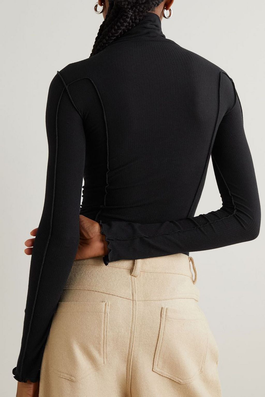 BASERANGE Omato ribbed stretch-cotton turtleneck top