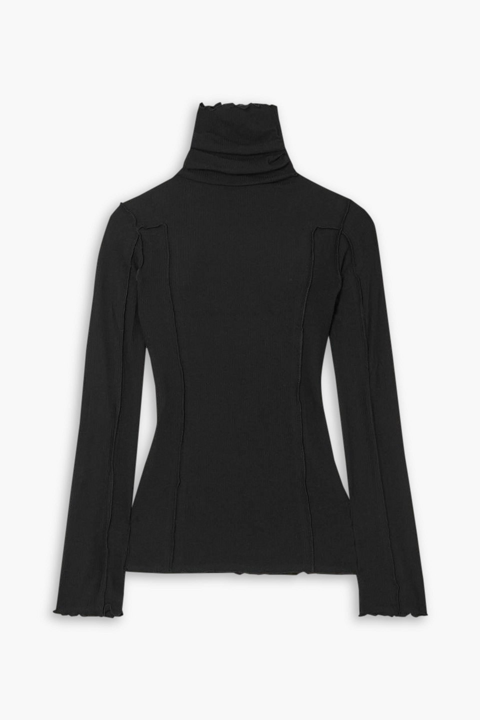 Baserange Omato Cotton-blend Turtleneck Top In Black