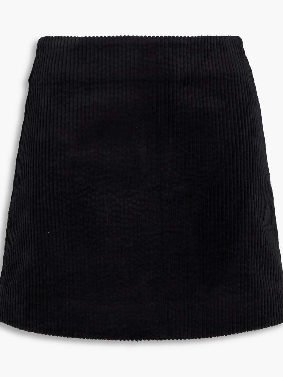 cotton-blend corduroy mini skirt