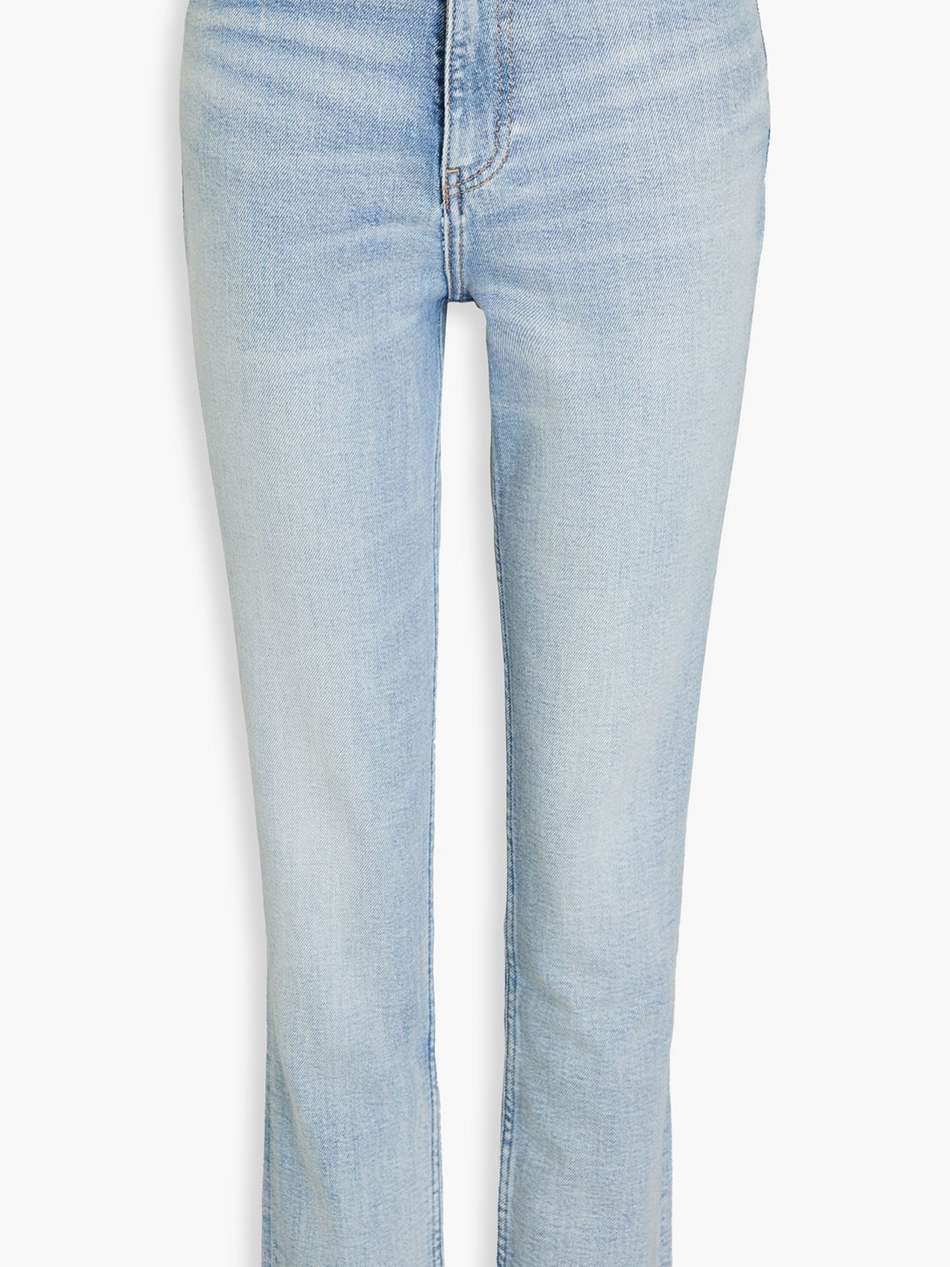 faded high-rise slim-leg jeans