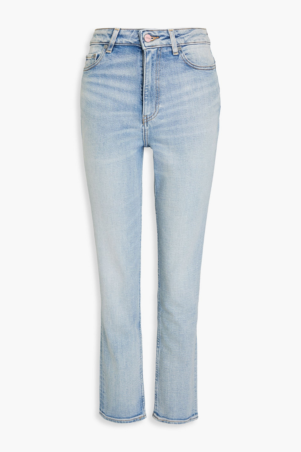 Faded high-rise slim-leg jeans