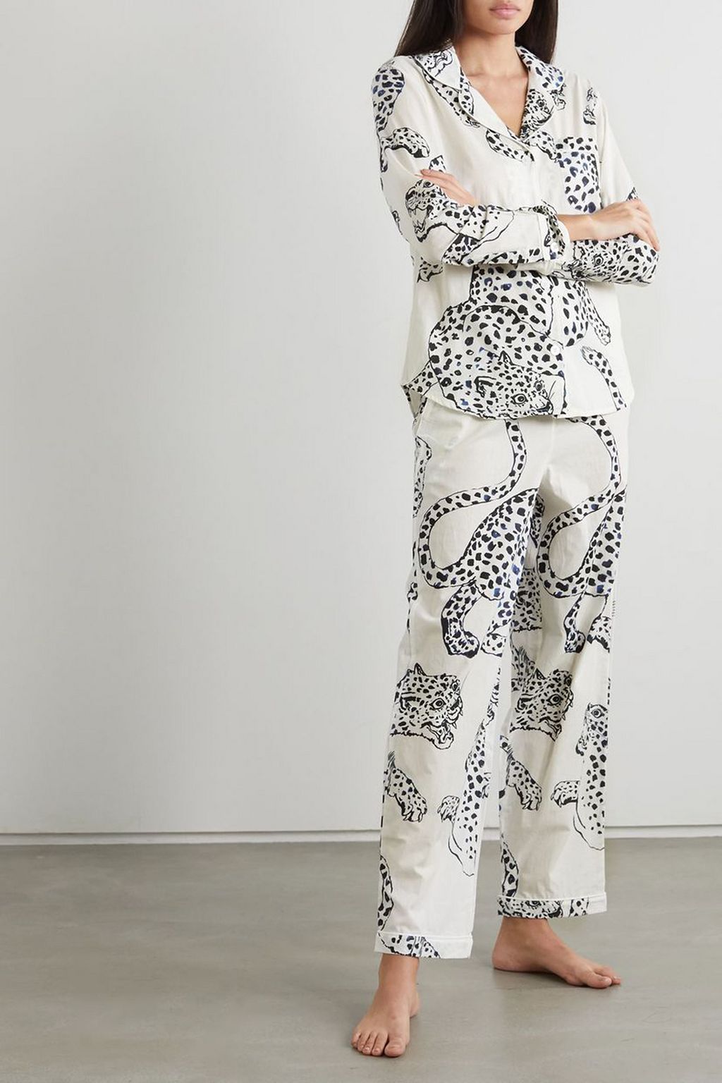 DESMOND & DEMPSEY Jag printed cotton pajama set
