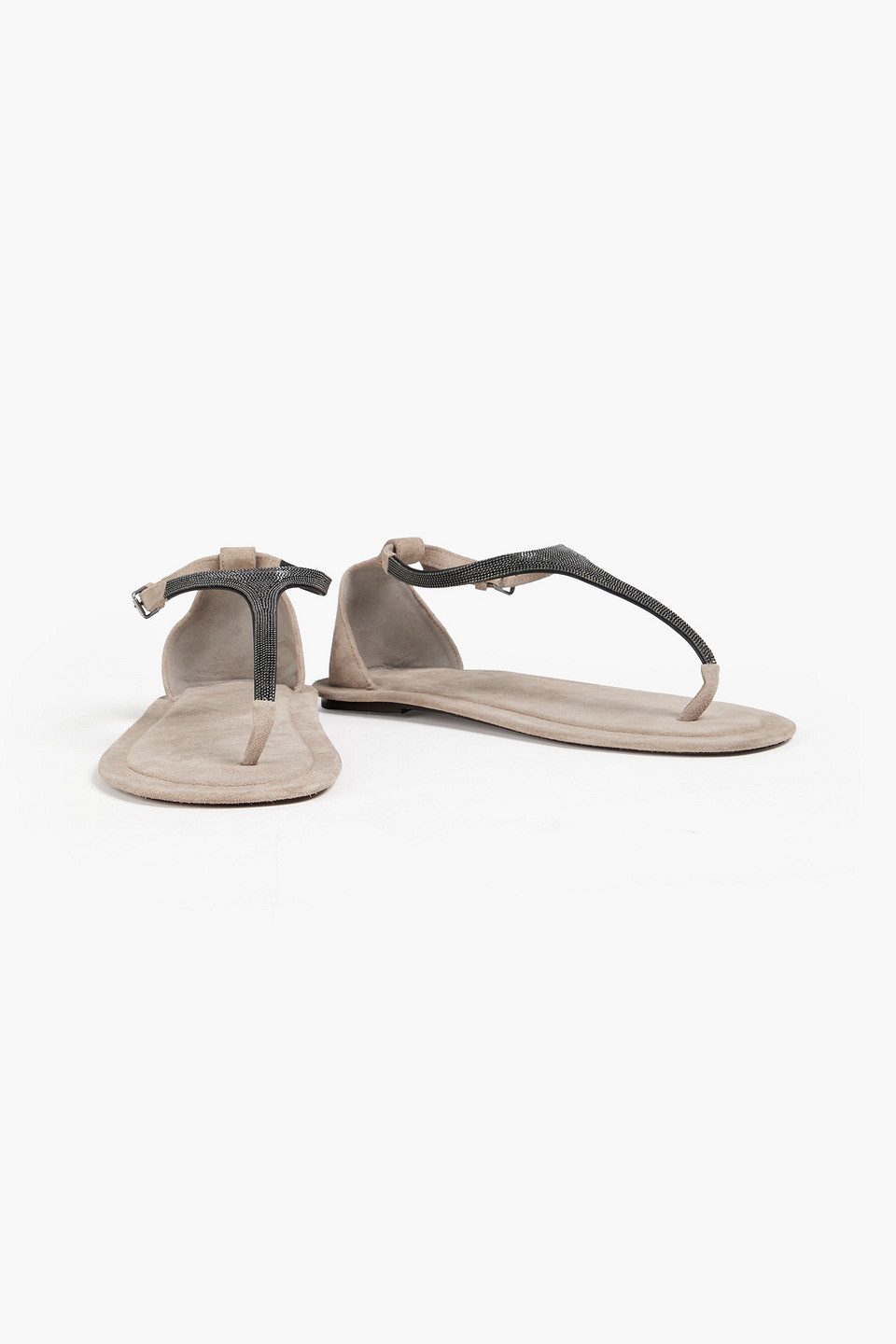 Brunello Cucinelli Woman Thong Sandal Dark Brown Size 8 Leather In Multi