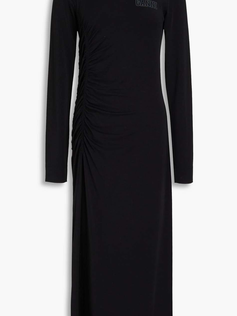 printed lyocell-blend jersey midi dress