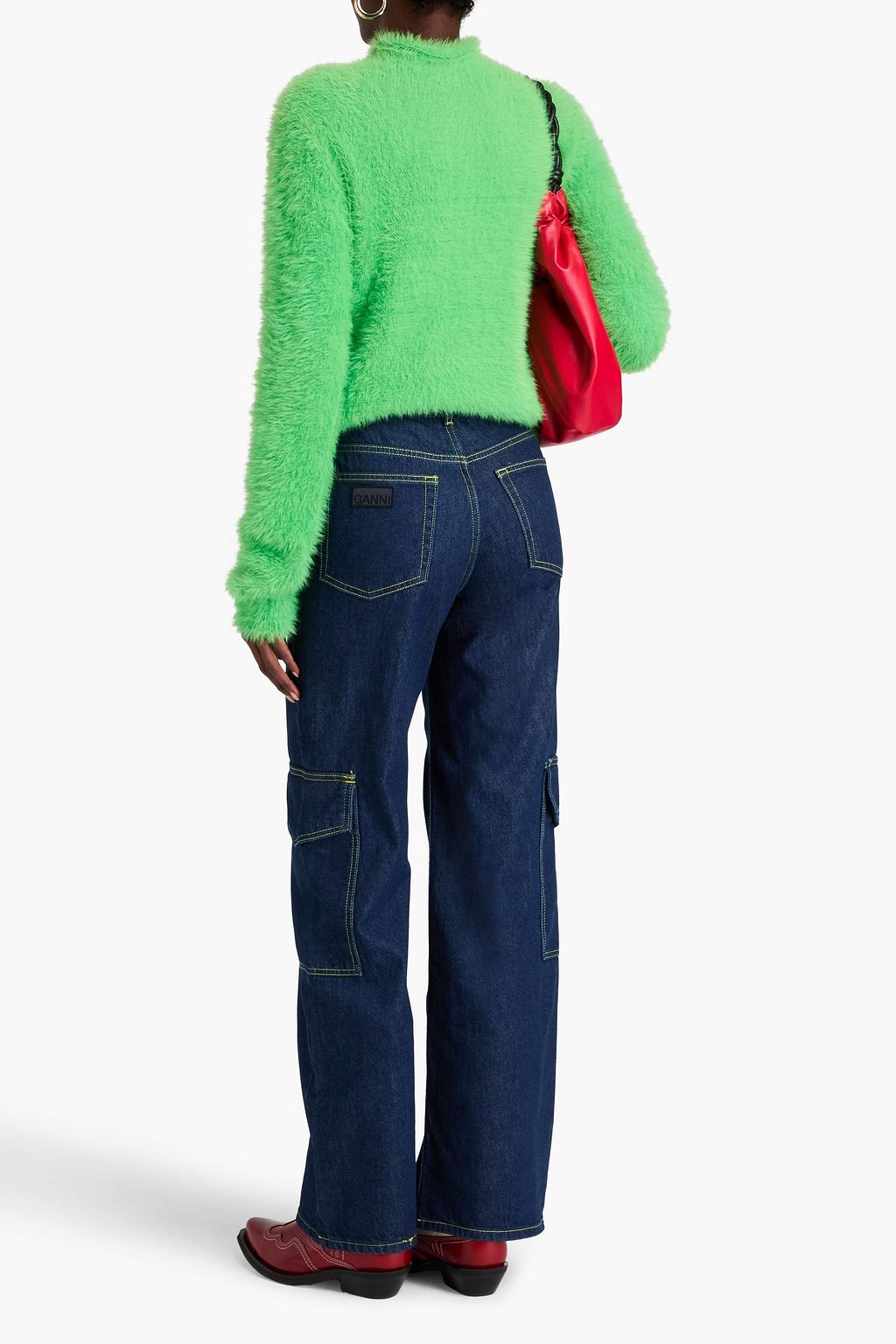 GANNI High-rise cargo jeans