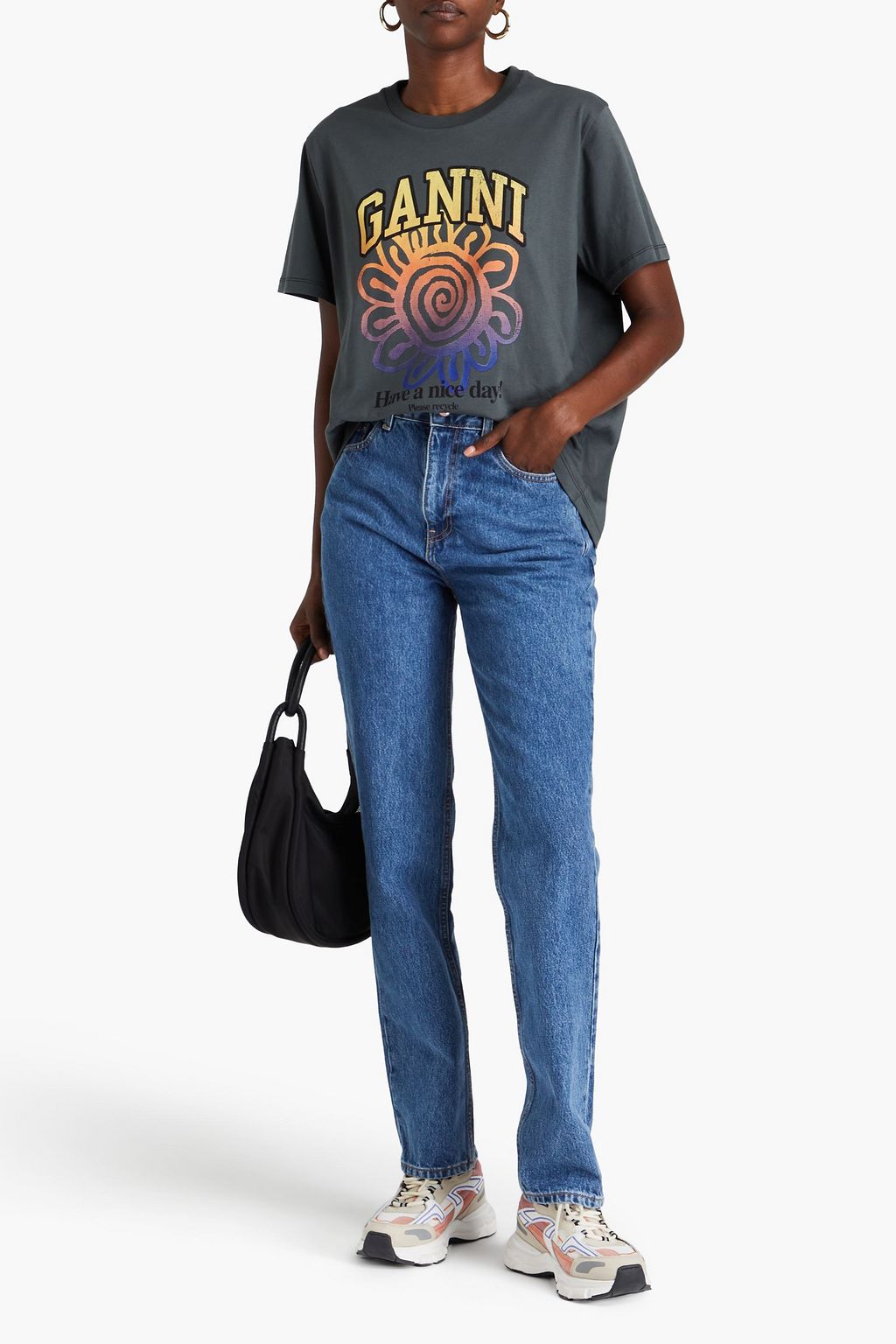 GANNI High-rise straight-leg jeans