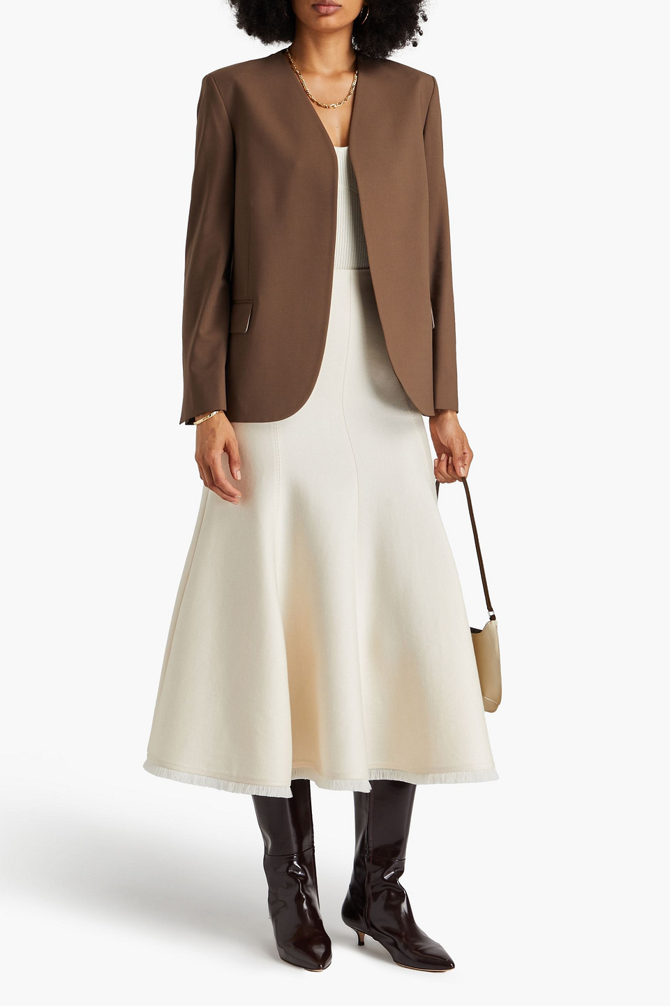 Theory Wool-blend Blazer In Taupe